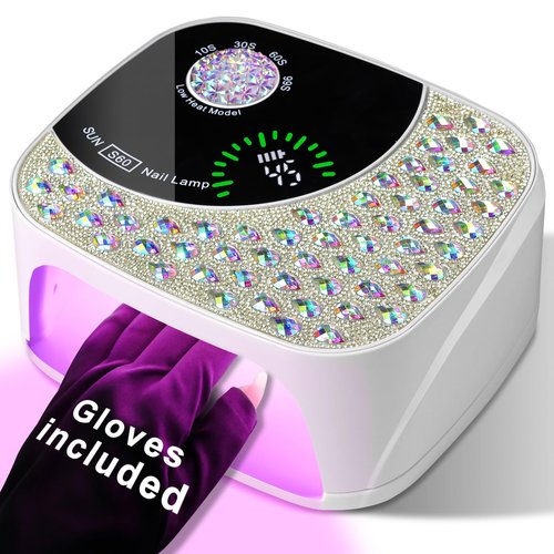 LIMEGIRL UV LED Nail Lamp Kit for Gel Polish Professional Fast Curing White Dryer Light Set with 4 Timer Settings Cordless Rechargeable Nail Art Cure Machine with UV Gloves and Automatic Sensor