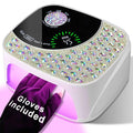 LIMEGIRL UV LED Nail Lamp Kit for Gel Polish Professional Fast Curing White Dryer Light Set with 4 Timer Settings Cordless Rechargeable Nail Art Cure Machine with UV Gloves and Automatic Sensor