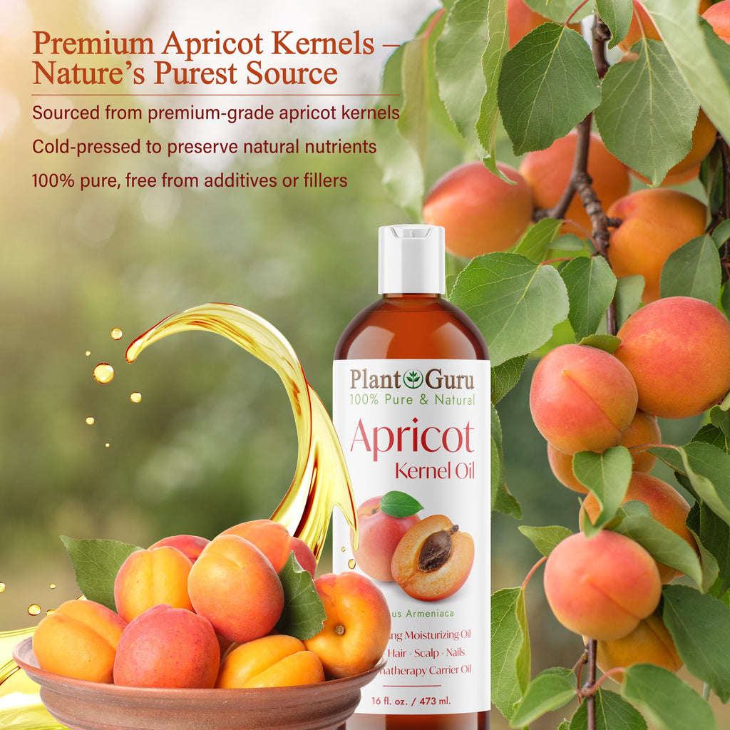 Apricot Kernel Oil 4 fl. oz. Cold Pressed Carrier 100% Pure Natural For Skin, Face, and Hair Growth Moisturizer. Great For DIY Creams, Lotions, Lip balm and Soap Making