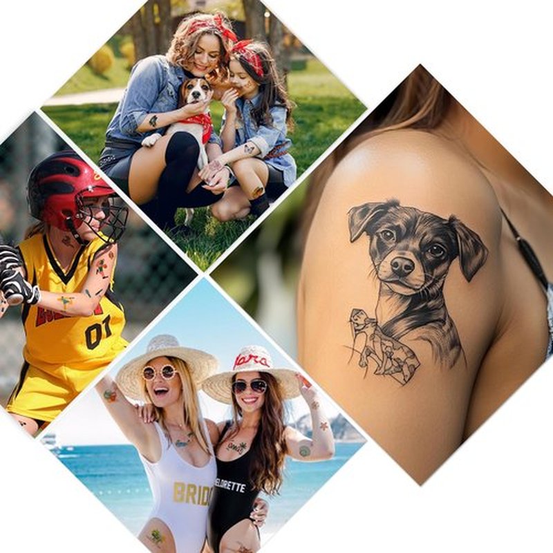 Printable Temporary Tattoo Paper for INKJET Printer, Custom Tattoo Sticker 8.5"X11", DIY Personalized Long-lasting Clear Transfer Paper for Kids, Family, Women, Halloween, Birthday, Parties, Christmas