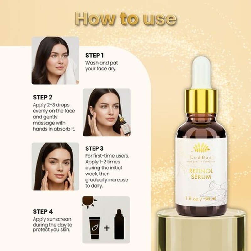 Lodbar Retinol Serum For Face,Bakuchiol Retinol Rejuvenation Advanced Anti-aging Face Serum With Bakuchiol, Niacinamide, Vitamin C, Gentle, Fast-absorbing Formula For Smoother,Brighter & Hydrated Skin