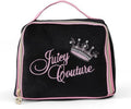 Juicy Couture Black Makeup Bag - Vintage Velour Cosmetics Organizer with Rhinestone Crown