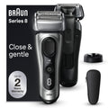 Braun Series 8 Electric Razor for Men, with 4+1 Shaving Elements & Precision Long Hair Trimmer, Close & Gentle Even on Dense Beards, Wet & Dry Electric Razor with 60min Runtime, 8517s Galvano Silver