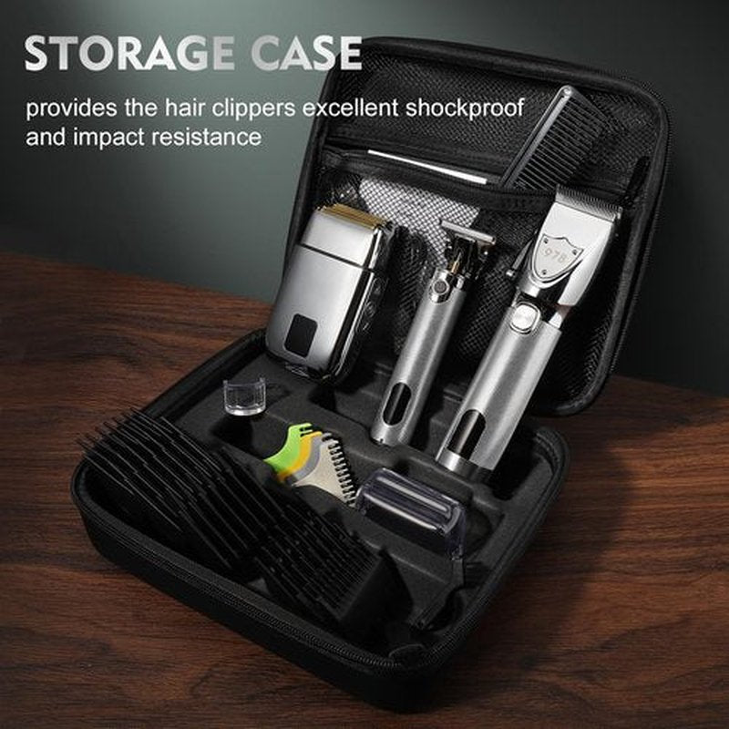 Suttik Professional Hair Clippers Set for Men, Electric Foil Shavers for Men, Barber Kit Clipper and Trimmer Set with Travel Case