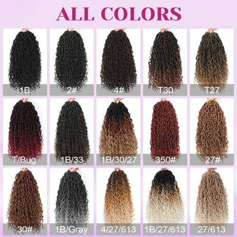 Goddess Locs Crochet Hair 16 Inch 8 Packs Boho Faux Locs Crochet Hair For Black Women Synthetic Hippie Locs Pre Looped Crochet Braids With Curly Ends