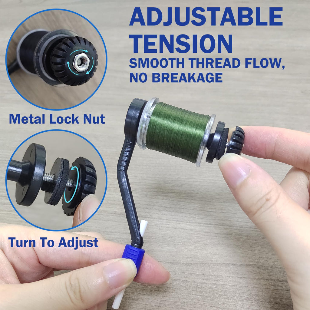 EUPHENG 2PCS Adjustable Bobbin Holder Fly Tying Tools Disc Drag