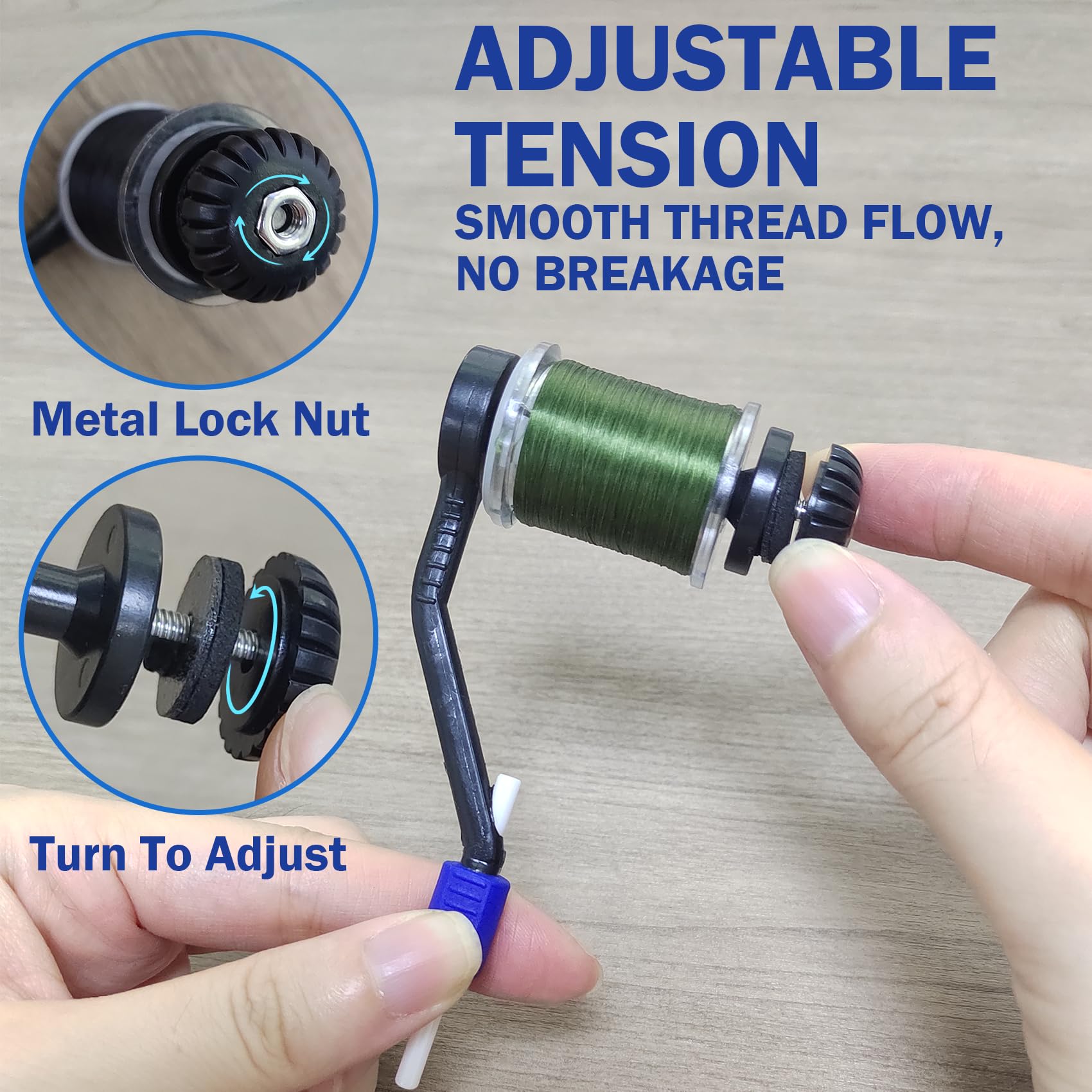 EUPHENG 2PCS Adjustable Bobbin Holder Fly Tying Tools Disc Drag