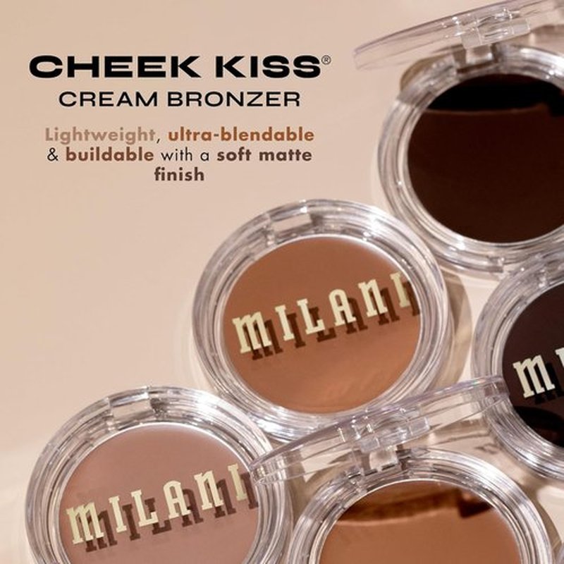 Milani Cheek Kiss Cream Bronzer - Hey Honey | Vegan, Lightweight Glow & Soft Matte Finish, 110