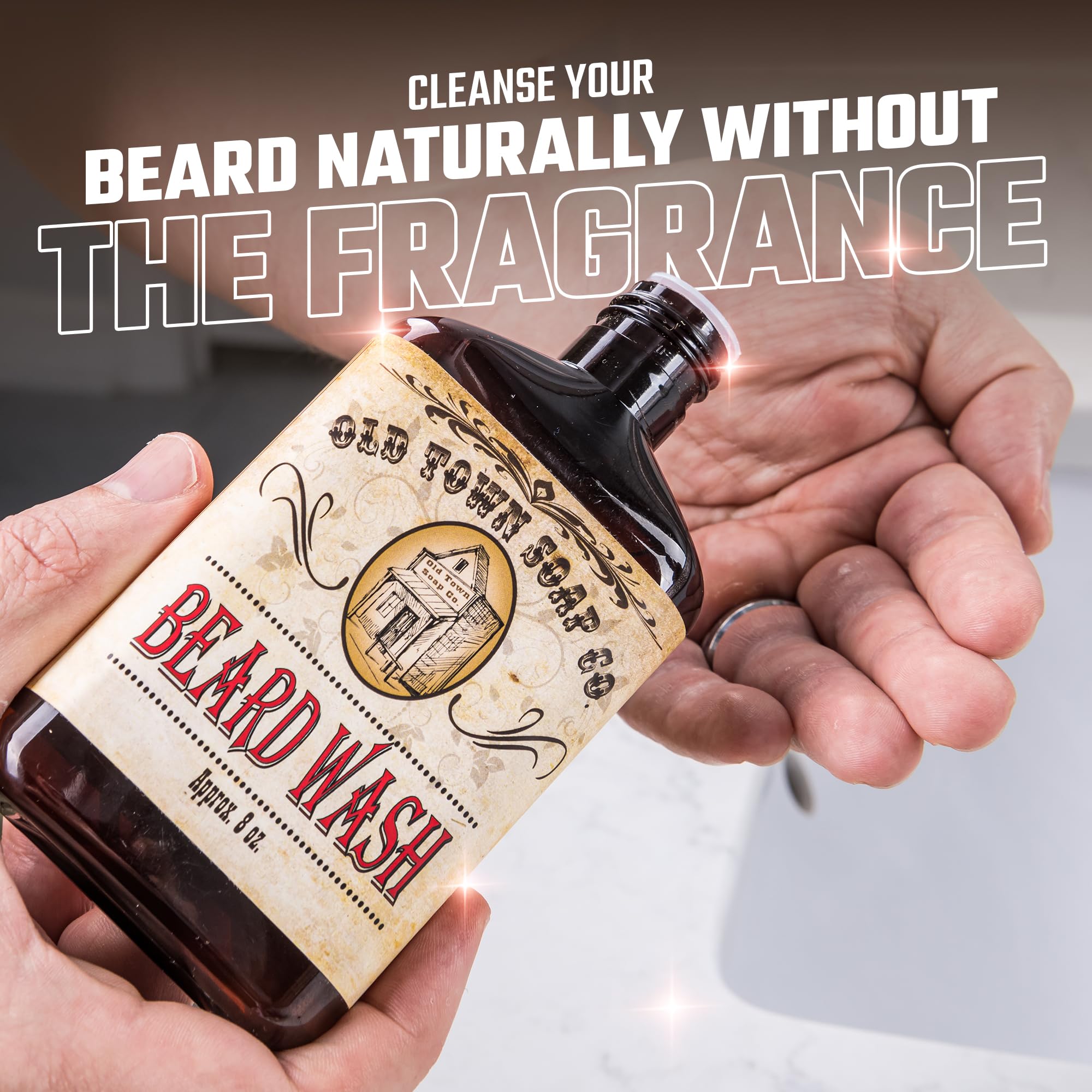 Old Town Soap Co. Beard Wash - Cleansing and Styling Beard Face Wash For Men (8oz)