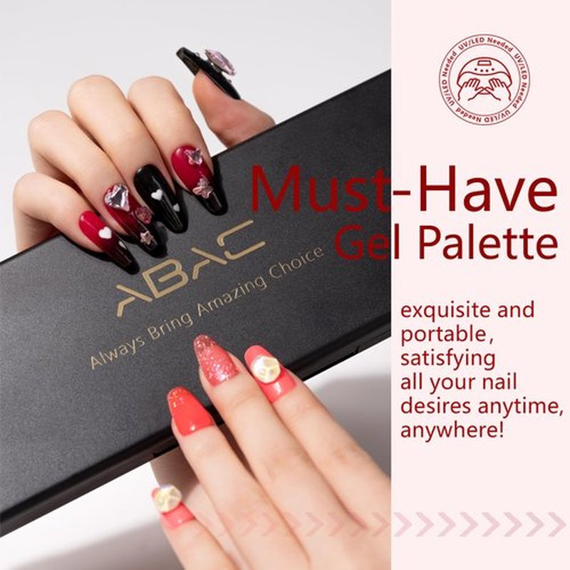 ABAC 24 Color Solid Gel Nail Polish,Ombre Gel Nail Polish,Pat Paint Nail Gel - Rose Gold Glitter & Wine Red Shades w/Pro Brush | No-Spill,Hema-Free for Date Nights,Holiday Gifts & Home Manicure