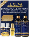 LUXEVA 3-in-1 Imperial Caviar Shampoo & Conditioner Set - Hydrating Bond Repair for Dry, Damaged Hair | 90-Day Supply