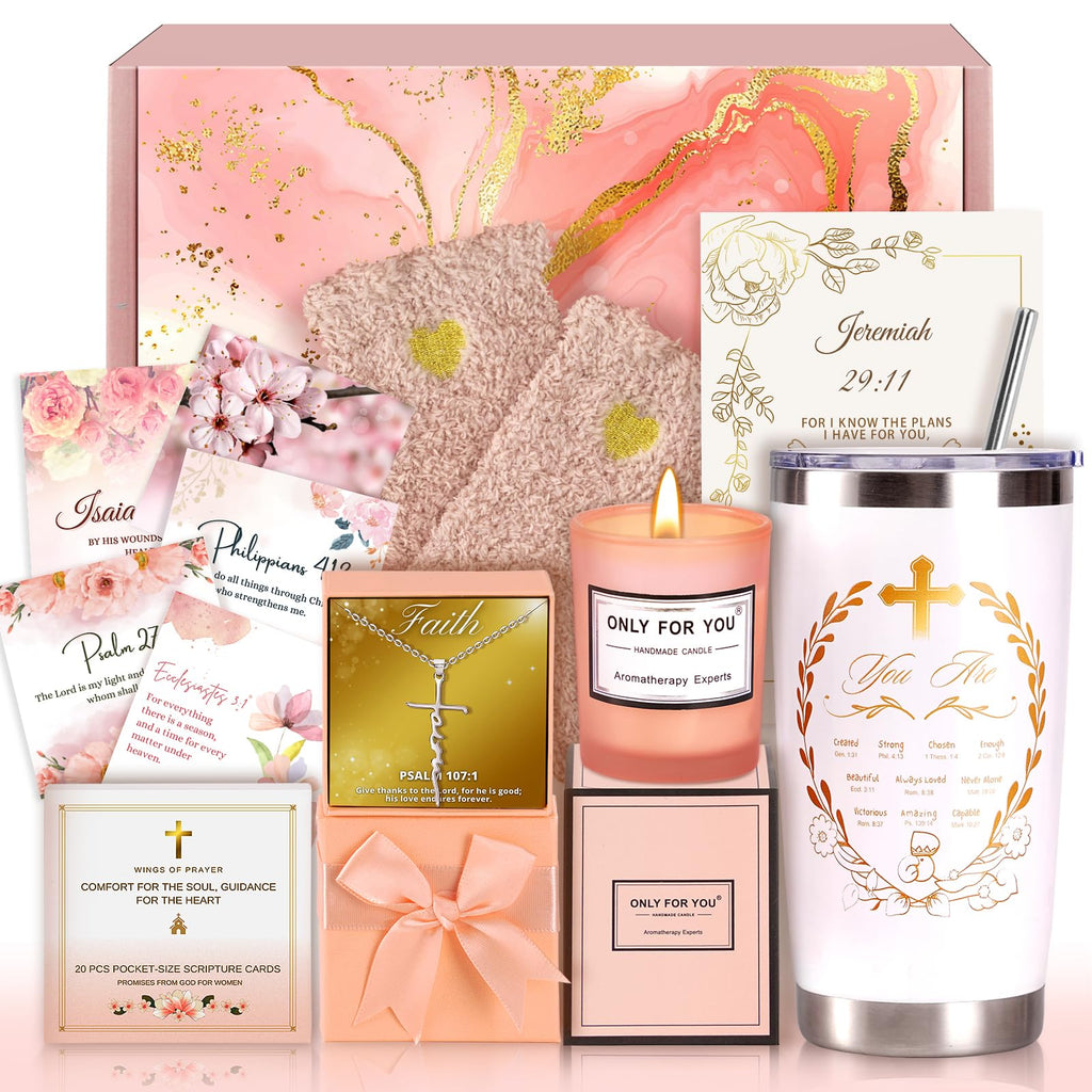 GodGlo Christian Gifts For Women Faith - Inspirational Religious Birthday Gifts, Spiritual Baptism Gift For Mom, Grandma, Wife, Mothers, Best Friend, Sister, Catholic & Encouragement Gift box