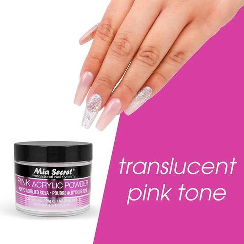 Mia Secret Pink Acrylic Powder - Professional Nail System | 2 OZ for Stunning Nails