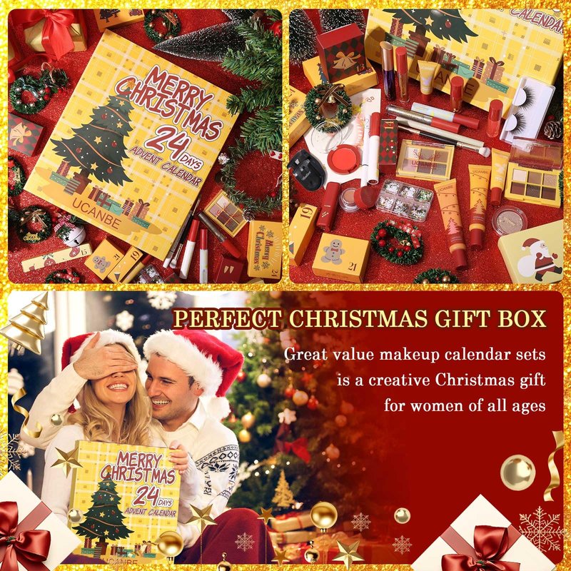 UCANBE Makeup Advent Calendar 2025, 24 Days Christams Makeup Sets For Women Gift, 2025 Xmas Countdown Calendar 24 Individually Boxed Full Make Up Kits For Teens Beauty Gift