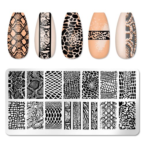 SILPECWEE 6 Pieces Nail Stamping Plate Valentine's Day Nail Stamps Heart Nail Art Stamping Kit Holiday Nail Template Plates Nail Art Supplies