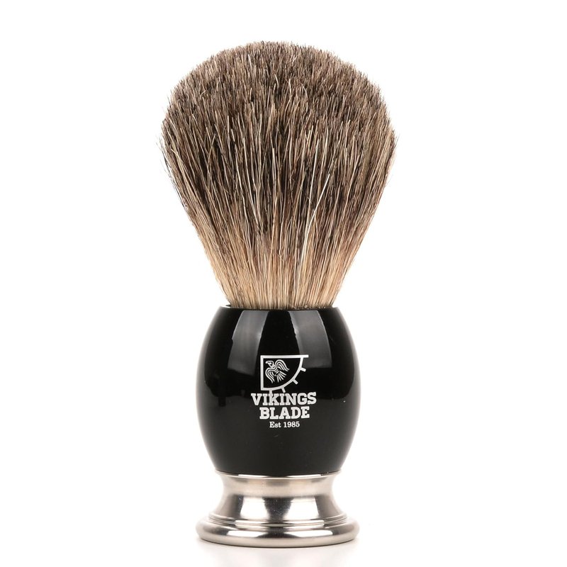 VIKINGS BLADE Luxury Shaving Brush for Men - Ultra Heavy Acrylic & 316L Steel Handle, Dark Stallion Color