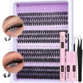 EYDEVRO Lash Clusters Kit 30D40D50D60D Lash Extension Kit Cluster Eyelash Extension Kit 10-14mm Individual Lashes Kit Cluster Lashes with Sweatproof Lash Bond and Seal Lash Tweezers