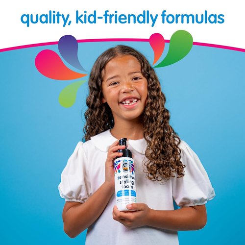 SoCozy Kids Sensitive Styling Foam - Gentle Hold for Straight or Curly Hair - Rosemary Scent (6 fl oz)