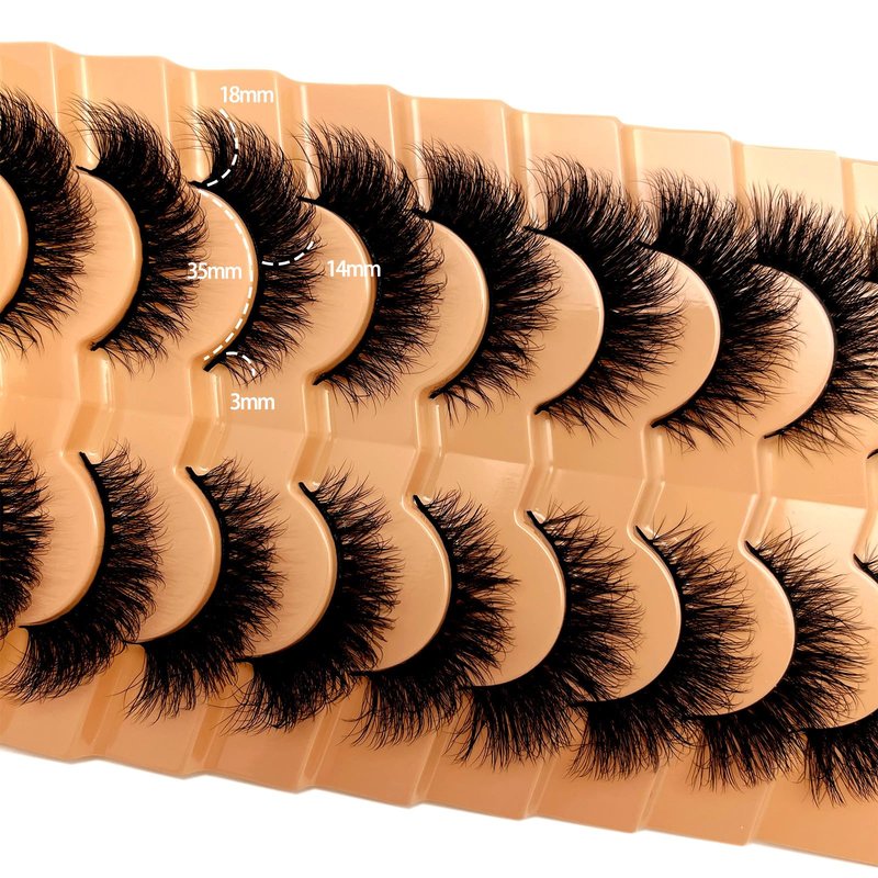 VOCOAK Cat Eye Lashes Mink Wispy Strip Lashes Natural Look Short Fluffy Fox Eye False Eyelashes C Curl Lash Strips Soft Faux Mink Fake Cateye Eyelashes Pack