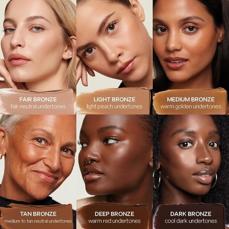 Saie Sun Melt Cream Bronzer - Buildable Balm for Effortless Sculpting - Tan Bronze (1 oz) with Vitamin C & Nourishing Ingredients