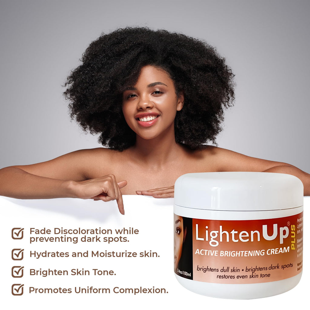 Lighten-Up Plus Active Skin Brightening Cream - 3.4 Fl oz / 100 ml - Daily Moisturzing Cream, For Face and Body