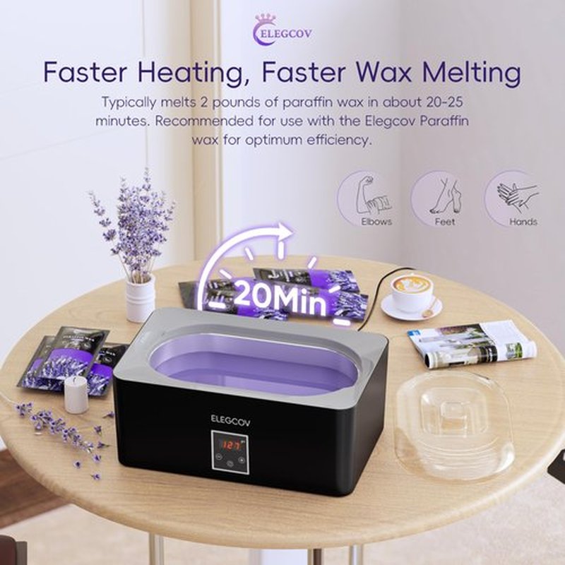 ELEGCOV Paraffin Wax Machine for Hand and Feet - Paraffin Wax Bath 4000ml Paraffin Wax Warmer Moisturizing Kit and Keep Warm Paraffin Hand Wax Machine • Everything in One Kit