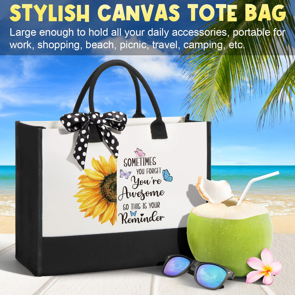 Birthday Gifts for Women Friendship, Self Care Package for Women Inspirational Get Well Soon Gift Basket Mothers Day Thinking of You Gift for Mom Her Friend Sister Wife Coworker w/ Canvas Tote Bag