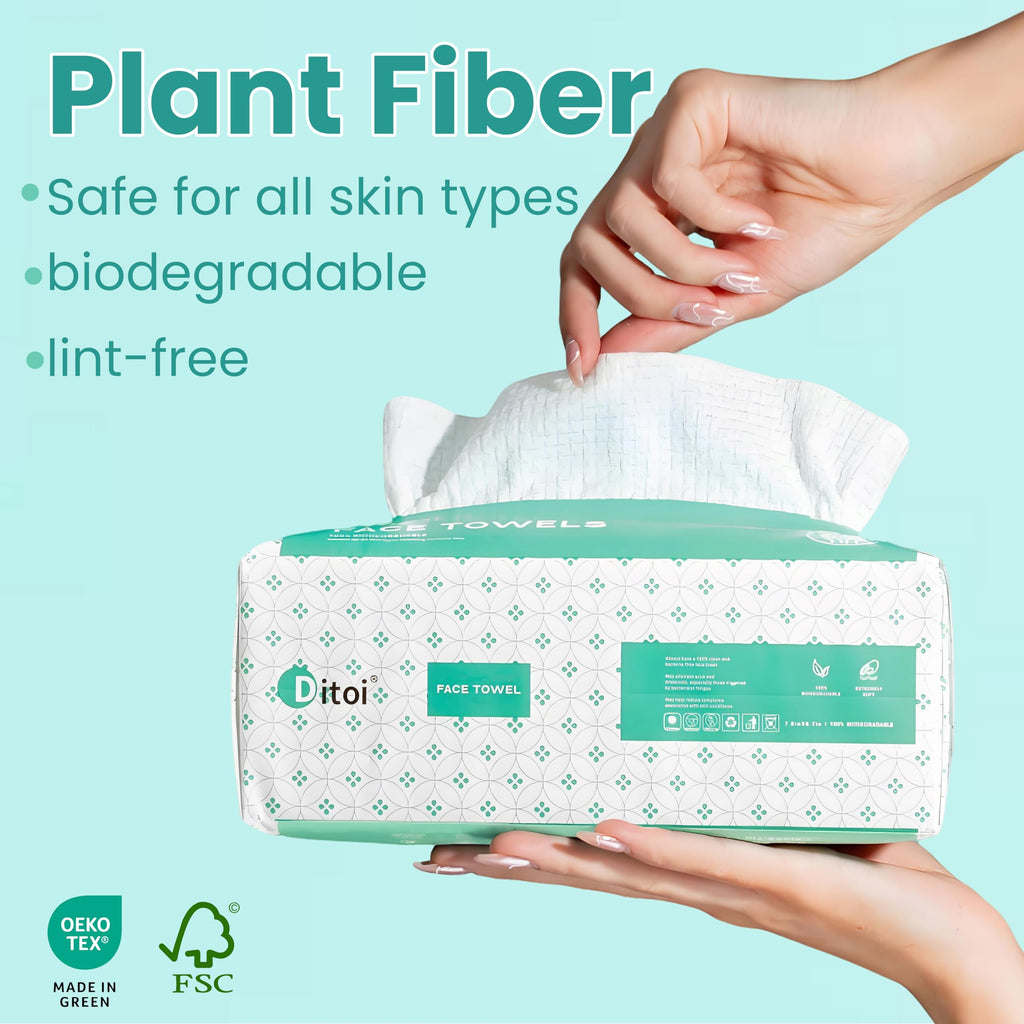 Ditoi Disposable Face Towels,Ultra Soft &Thick Facial Cloths for Makeup Removal, Skincare & Daily Cleansing,Nursing 240 Count