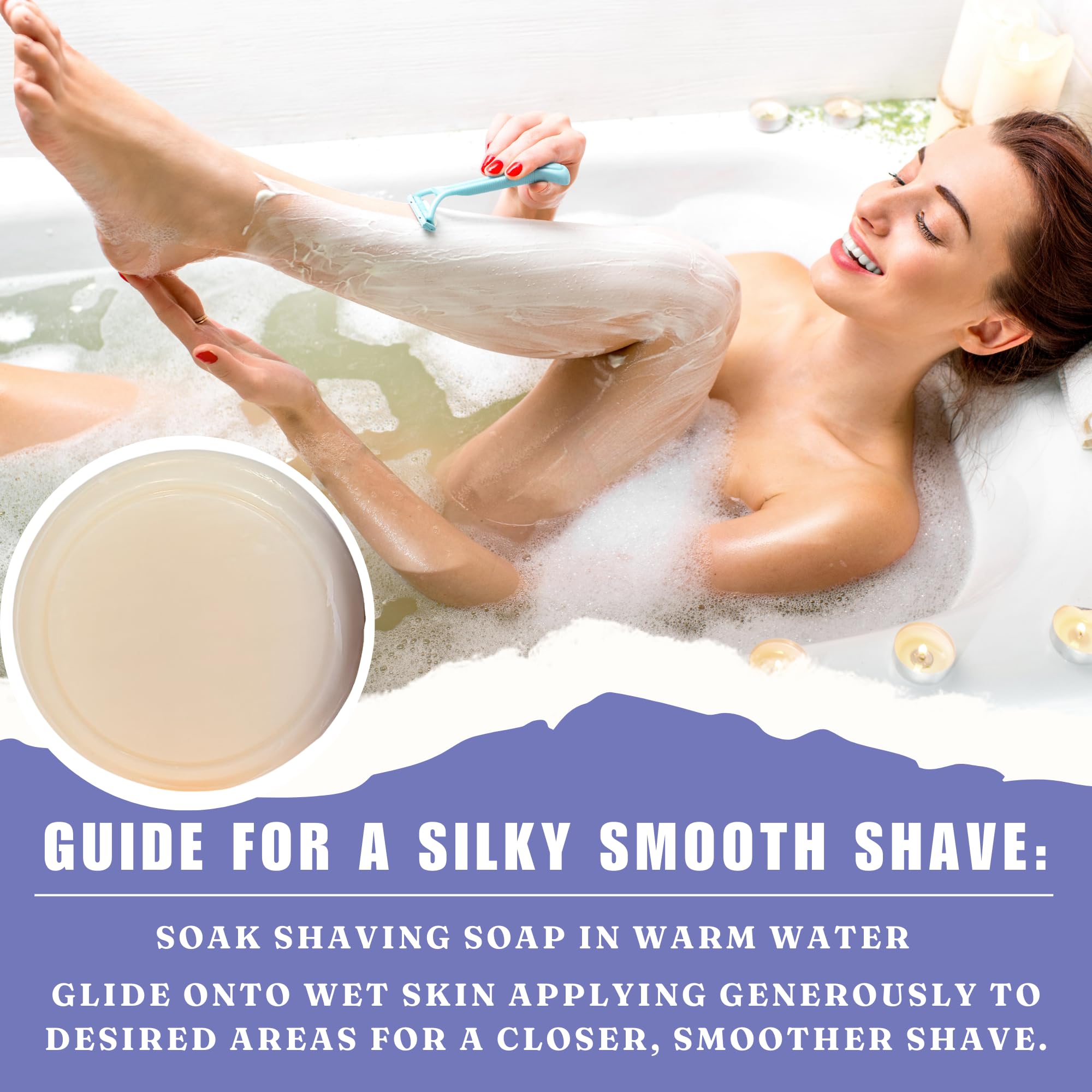 G.B.S Women’s Shaving Soap 3 Pack – Shea Butter Infused Fragrance-Free, Orchid, and Vanilla Citrus – Moisturizing Bar for Sensitive Skin, Long-Lasting, Smooth Shave for Legs & Body