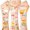 174 PCS Spring Temporary Tattoos, 12 Sheets Waterproof Hello Spring Tattoo, Rose Gold-Foil Spring Party Decorations Glitter Flowers Butterfly Egg Fillers for Easter Basket Stuffers Party Favors