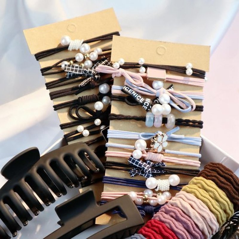 Hair Accessories Set for Women, Ponytail Holders, Hair Scrunchies, Hairbands, Scrunchy Hair Ties, Multicolour Colors and Styles (1149PCS(Dark color)