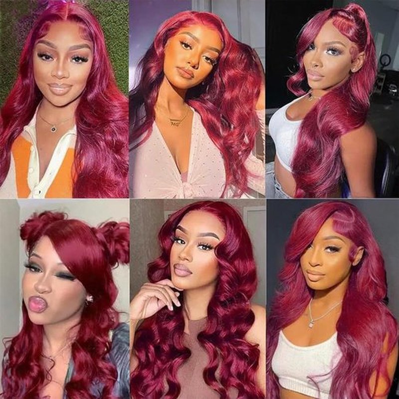 26 Inch Burgundy Single Human Hair Bundle Body Wave 1 Bundle Human Hair #99J Color Wet and Wavy 100% Unprocessed Brazilian Virgin Quick Weave Hair Extensions for Women Wine Red Bundles