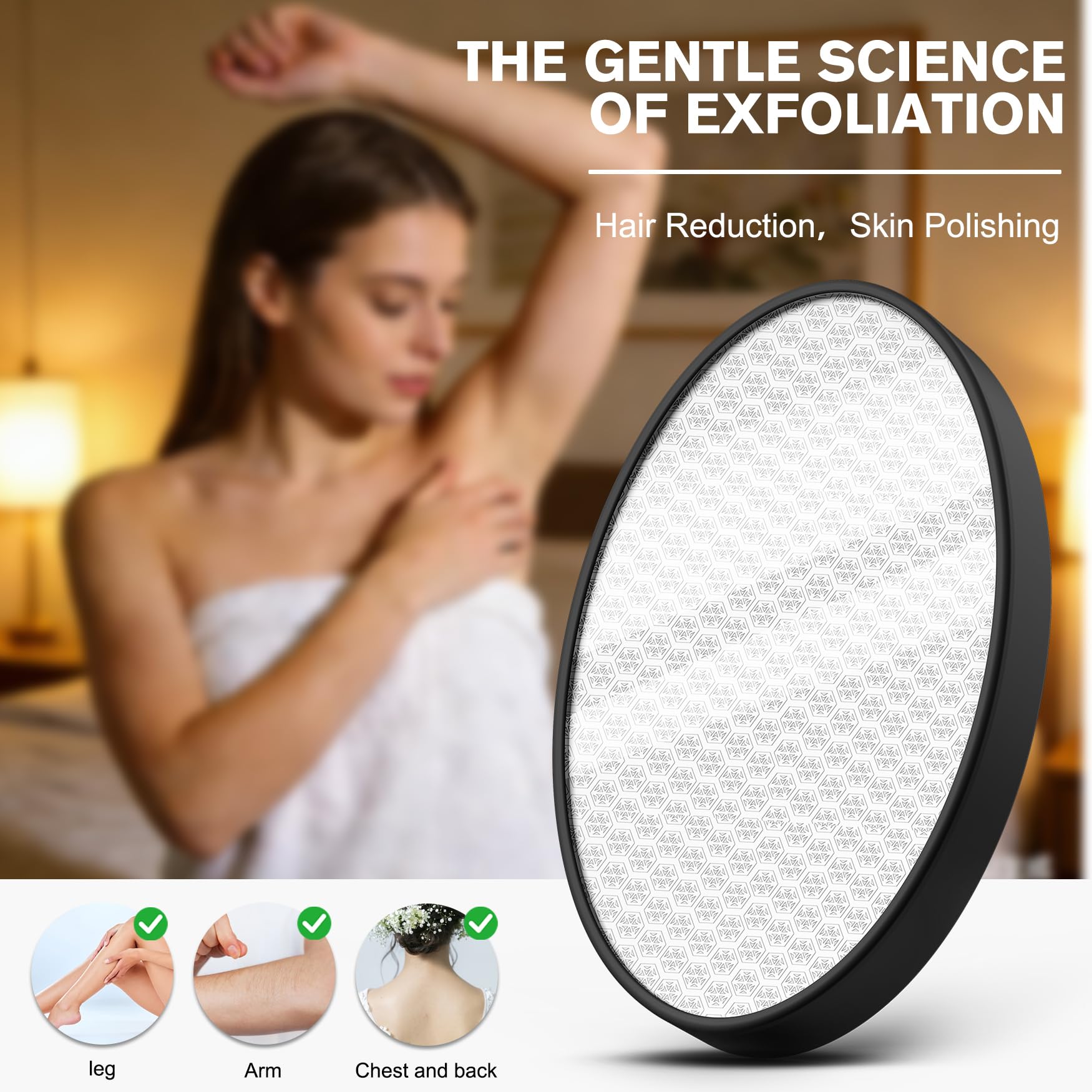 FERYES Nano Crystal Hair Remover with Upgraded Grinding Surface -Reusable Crystal Hair Eraser- Portable - Compact Epilator for Legs Back Arms