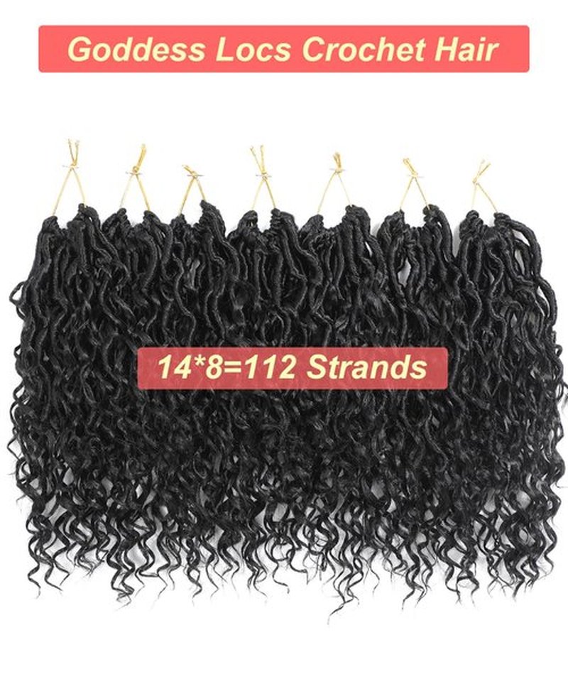 Pintress Goddess Locs Crochet Hair 10 Inch 8 Packs Boho Style for Women Pre Looped Crochet Hair with Curly Ends Short River Locs
