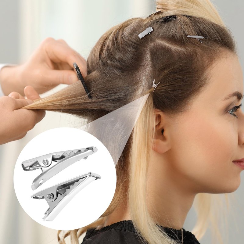 YALOJE 200pcs Metal Alligator Hair Clips, 2 Sizes Small Crocodile Hair Clips, Alligator Barrettes Accessories for Women DIY Crafts, Hair Bows, Arts - Silver, 2.4cm, 2cm
