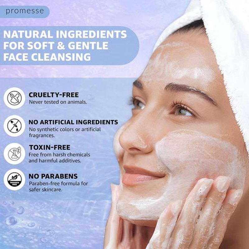 Promesse Acne Control Facial Cleanser - Glycolic & Salicylic Acid Exfoliating Wash | Hydrating Rose Scent - 4 fl oz