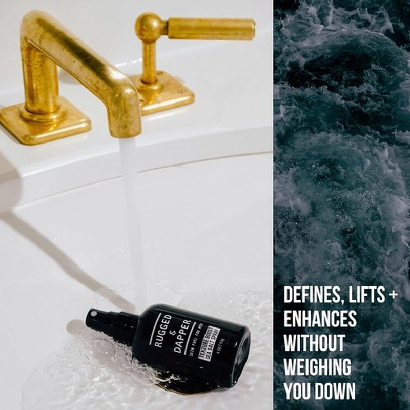 RUGGED & DAPPER Sea Salt Spray for Men - 4 oz | Adds Body & Fullness, Enhances Texture, Ocean Fresh Scent
