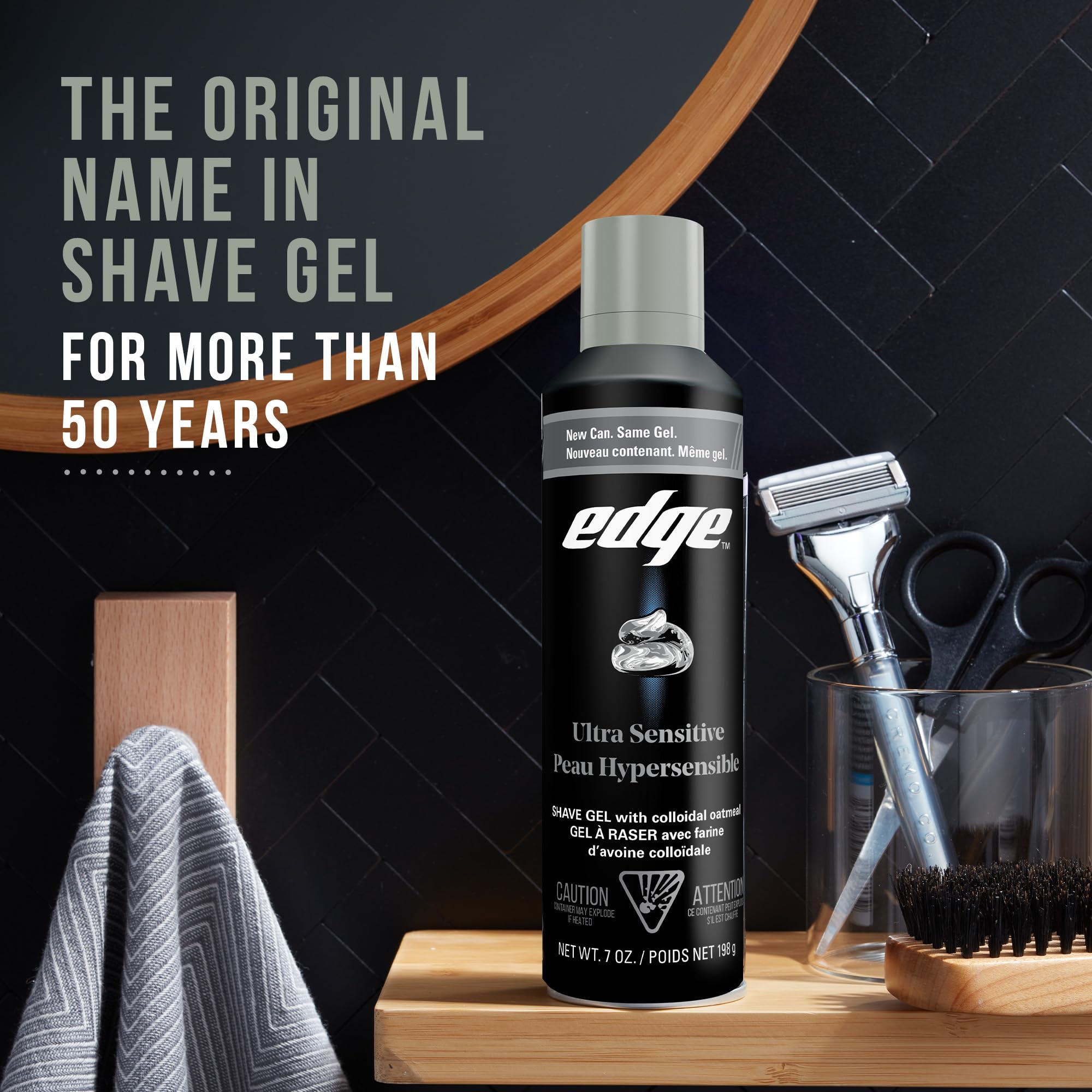 Edge Shaving Gel for Men, Ultra Sensitive with Colloidal Oatmeal, (6 Pack) - Shave Gel For Men That Moisturizes, Protects and Soothes To Help Reduce Skin Irritation