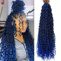 8 Packs Blue Goddess Faux Locs Crochet Hair for Black Women Pre-looped Long Bohemian River Locs Crochet Hair with Curly Ends Soft Locs Crochet Braids(30Inch, TBlue#, 8Packs)