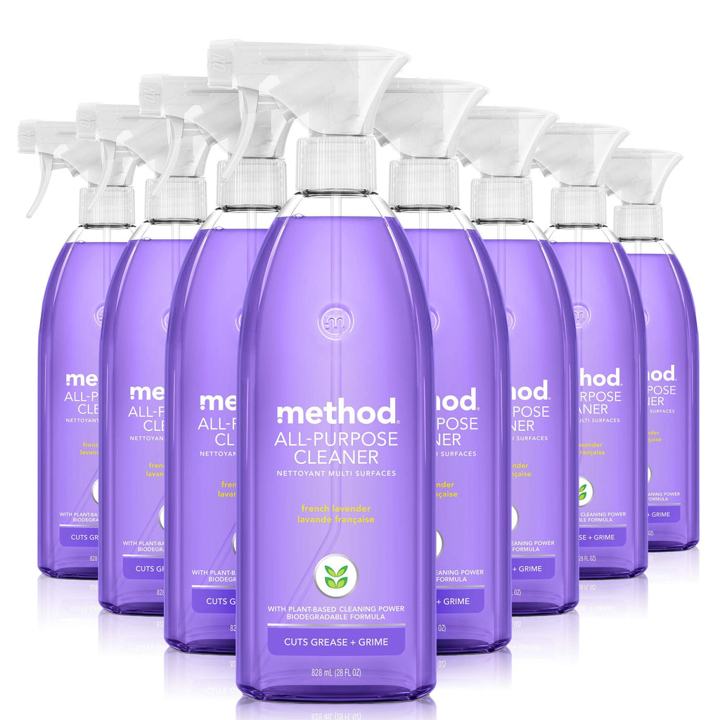 Method All-Purpose Cleaner Spray, French Lavender, Perfect for Most Counters, Tiles and More, 28 Fl Oz, (Pack of 8)