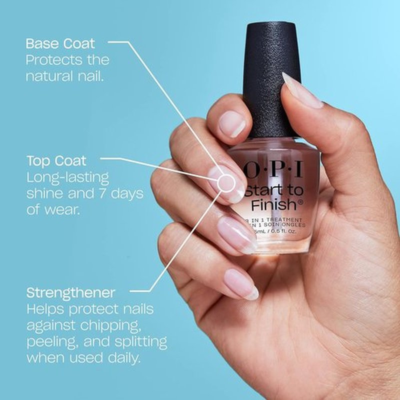 OPI Nail Lacquer Base Coat - Clear Nail Polish That Protects Nails & Prevents Discoloration
