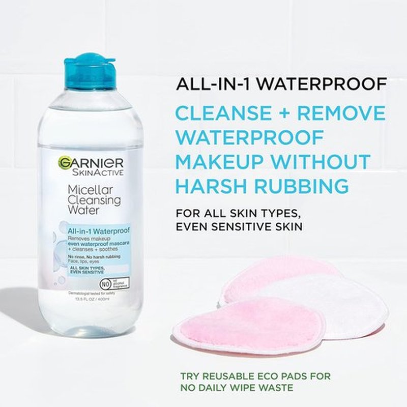 Garnier Micellar Water - Waterproof Makeup Remover & Hydrating Cleanser for Sensitive Skin | 13.5 Fl Oz (2 Count)
