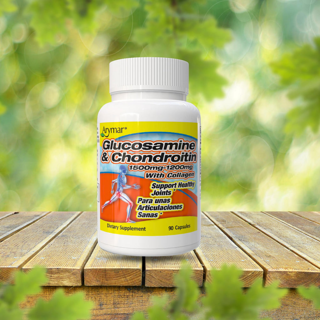 Arymar Glucosamine 1500 mg and Chondroitin 1200 mg with Collagen – Joint Health Supplement – 90 Capsules
