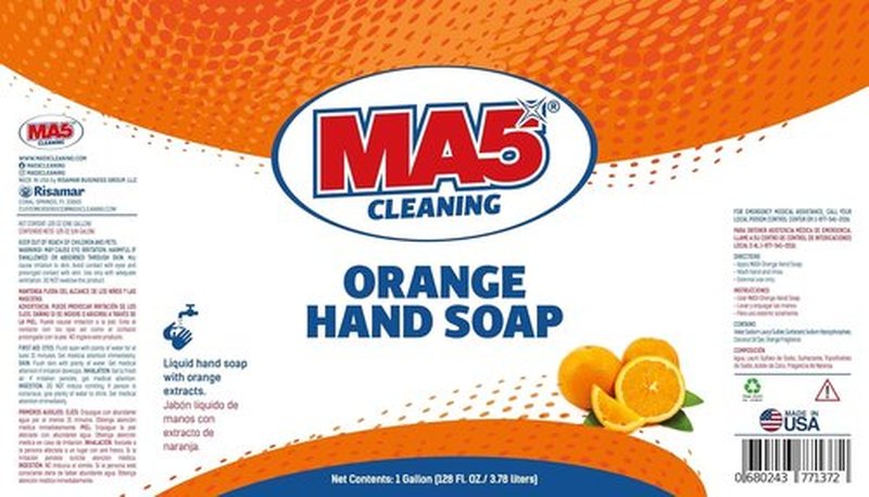 MA5x Liquid Hand Soap Refill - General Purpose Cleaner with Orange Extract | 1 Gallon