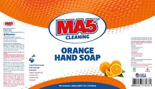 MA5x Cleaning Orange Liquid Hand Soap Refill | General Purpose Hand Cleaner with Orange Extract | Gallon | Pack of 1