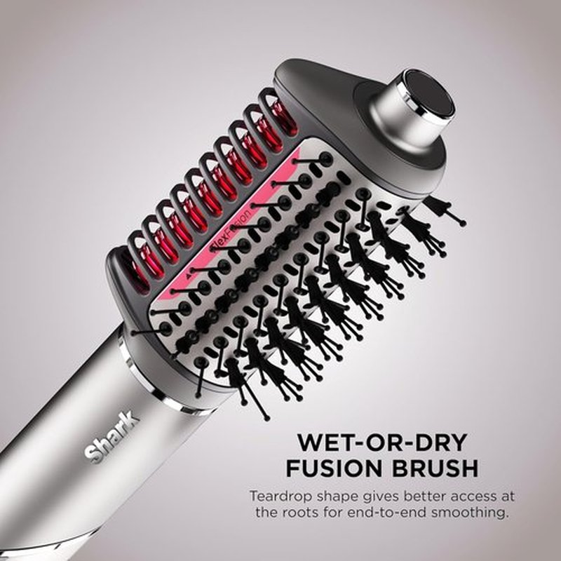 Shark FlexFusion Hair Dryer - Ceramic Air Styler with Diffuser & Auto-Wrap Curlers | Metallic Mist HD642