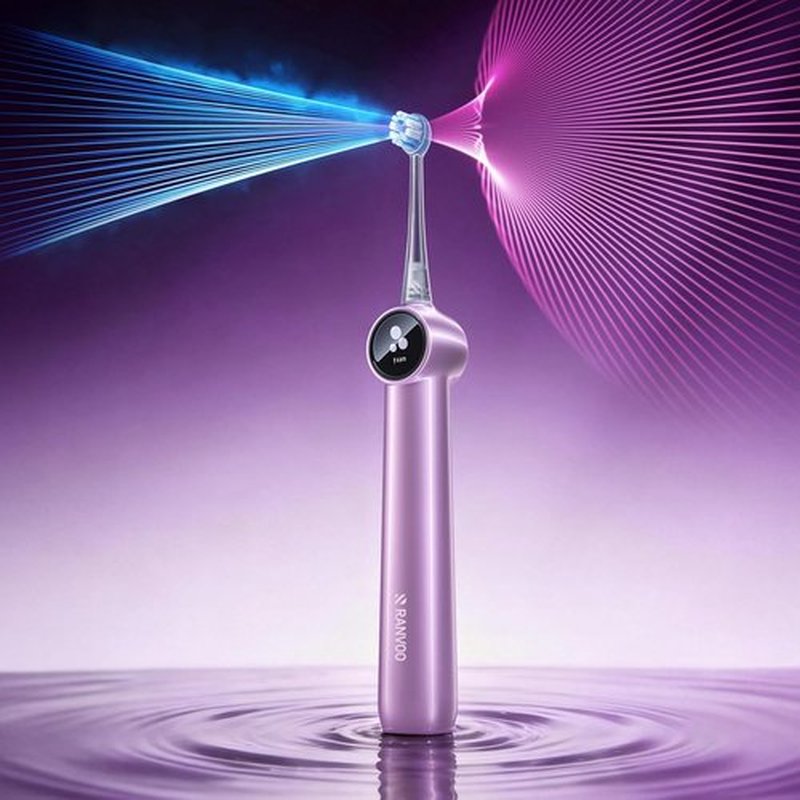 RANVOO AirJet X5 Electric Toothbrush - New-Gen Jet Clean for Max Tartar Removal | 60-Day Rechargeable Battery, 3 Pro Brush Heads, Pale Violet
