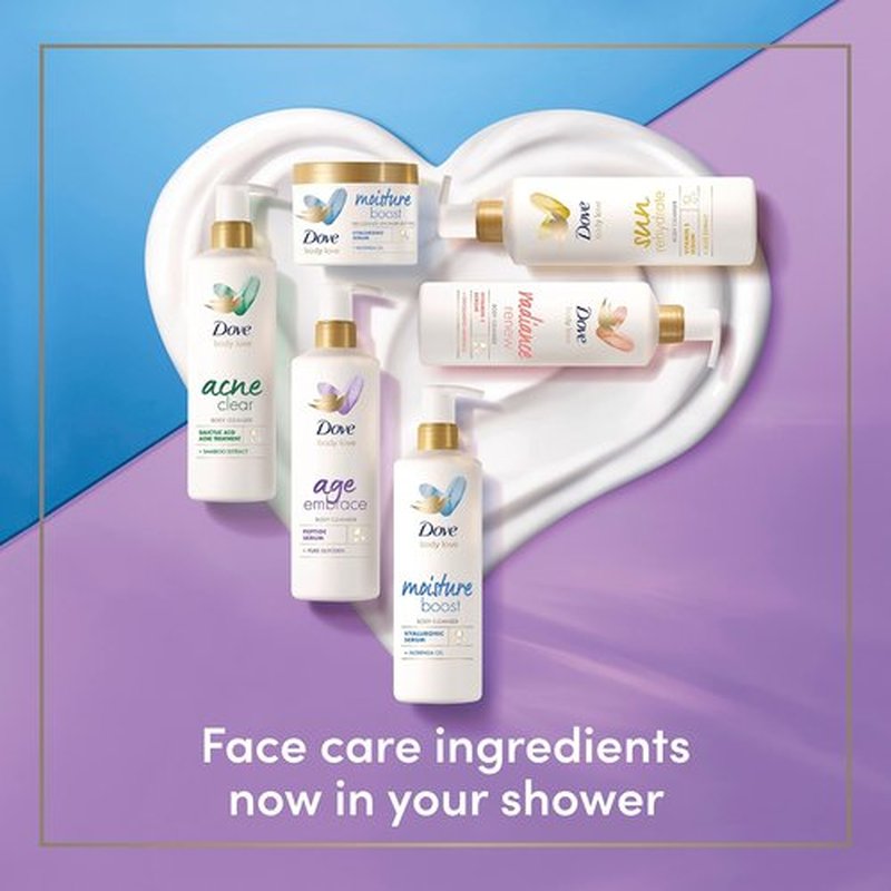 Dove Body Love Body Cleanser Radiance Renew For Dull Skin Exfoliating Body Wash Cleanser with Vitamin C Serum 17.5 fl oz