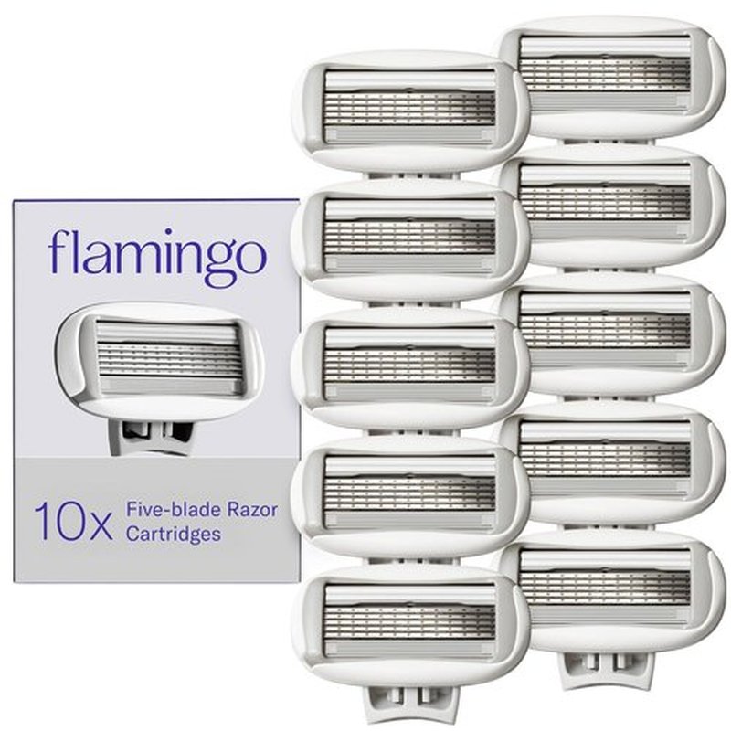 Flamingo Women's Razor Blade Refill Cartridges - 10 Count | 5-Blade Shaving System for Smooth Skin
