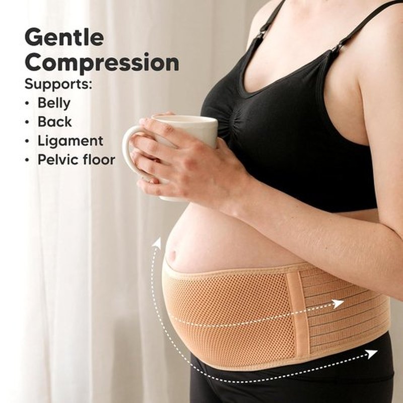 KeaBabies Maternity Belly Band - Soft & Breathable Pregnancy Support Belt | Adjustable for Comfort (Classic Ivory, M/L)